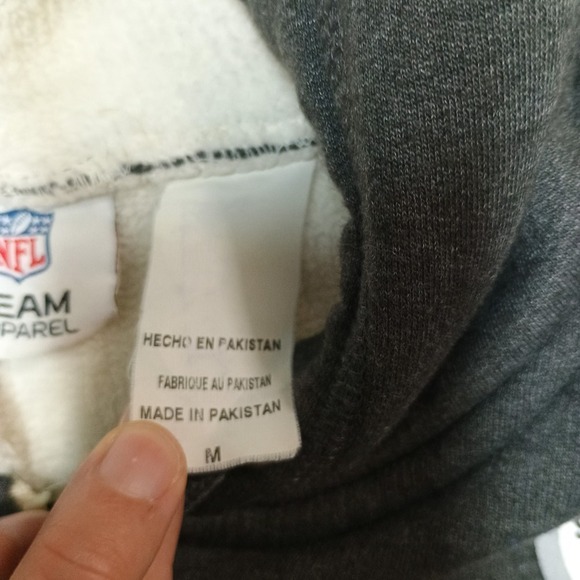 NFL Team Apparel Pittsburgh Steelers Zip Up Hoodie Sherpa Lined Gray Medium - Picture 4 of 7